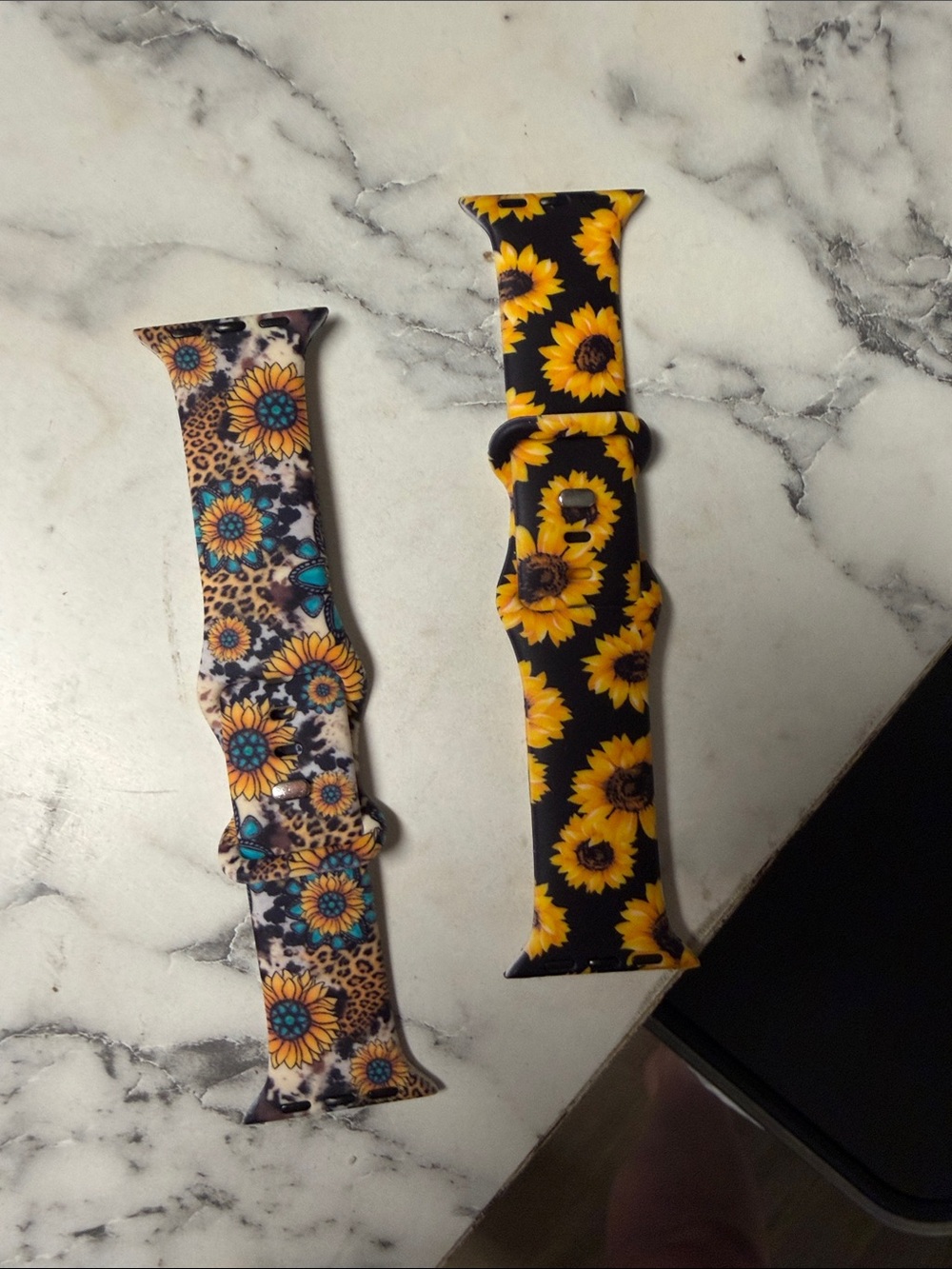 Sunflower Floral Apple Watch Bands - Black & Multicolor